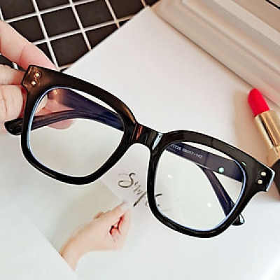 Kính Gọng Mắt Vuông Nhựa Đen Dày