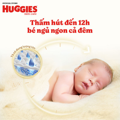 [Tặng thêm miếng] Combo 2 Tã dán sơ sinh Tràm Trà Tự Nhiên Huggies NB40/NB70/S54/S80