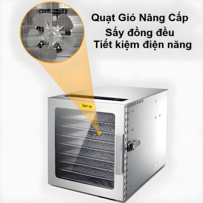 Máy sấy thực phẩm 8 khay thương hiệu Mỹ Septree DBC-08A01 công suất 500W - Hàng nhập khẩu