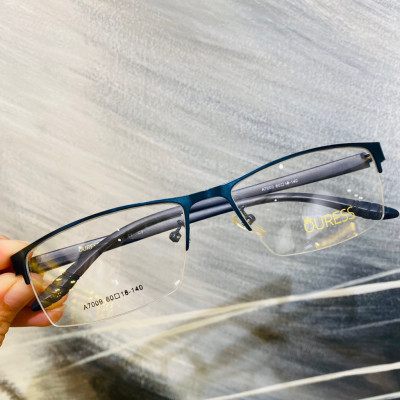 Gọng kính cận A7009 nửa khung hợp kim mắt kính OURESS thời trang nam nữ siêu bền