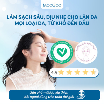 Sữa rửa mặt tạo bọt chiết xuất đu đủ cho da nhạy cảm, da mụn ko SLS, Sulffate Moogoo