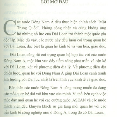 Chính Sách Hướng Nam Mới Của Đài Loan Và Tác Động Của Nó Đối Với Quan Hệ Đài Loan - Đông Nam Á (Sách chuyên khảo)