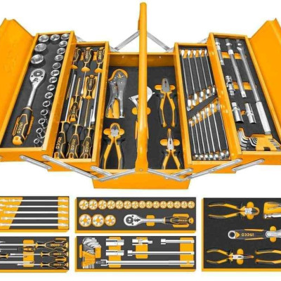 BỘ 59 CÔNG CỤ TRONG HỘP SẮT INGCO HTCS15591 - HÀNG CHÍNH HÃNG