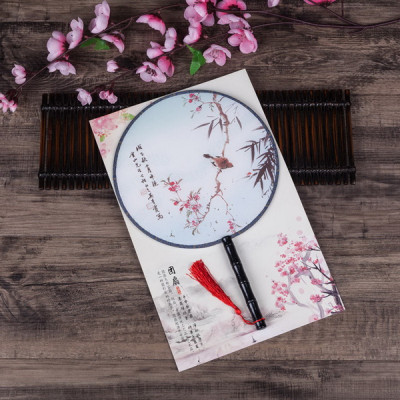 Quạt tròn cổ trang loại nhỏ, Quạt cổ trang Trung Hoa - Mẫu 5