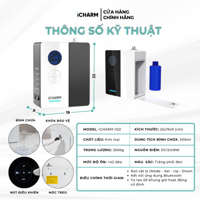 Máy xông tinh dầu, khuếch tán tạo mùi thơm công nghiệp khách sạn, spa, showroom i122 iCHARM