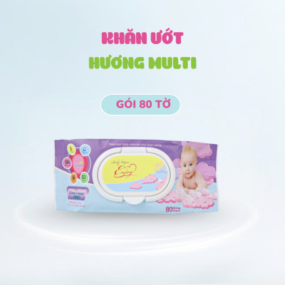 COMBO 10 Khăn ướt baby ENJOY mềm mại, dưỡng ẩm, tiện dụng, đạt chuẩn sức khỏe SGS - Gói 20/50/80 tờ