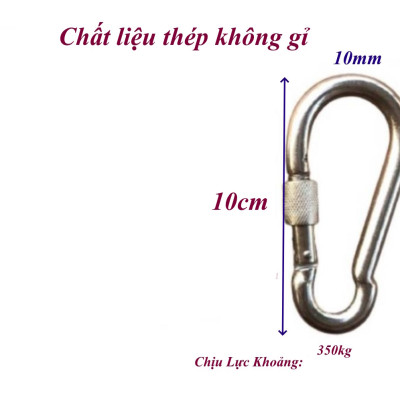 Móc khóa an toàn chốt ren Chất liệu thép mạ kẽm siêu cứng không gỉ an toàn bền bỉ chắc chắn