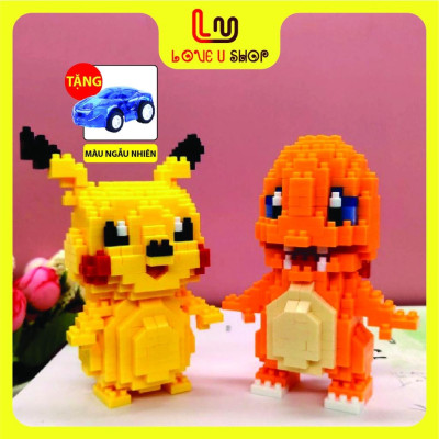 Ghép hình 3d, đồ chơi lắp ráp, xếp hình khủng long Hitokage, pikachu xịn.