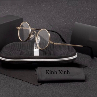 Kính mắt Nam nữ thời trang Mắt tròn nhỏ kim loại siêu chất