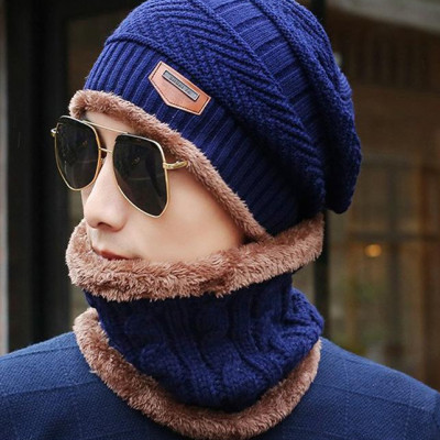 Mũ len kèm khăn - Tùy chọn kiểu dáng ( Giao Màu Ngẫu Nhiên )