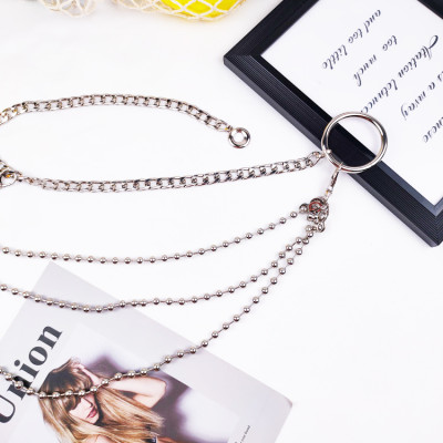 Thắt lưng titan thép 3 tầng hạt chain cá tính nam nữ