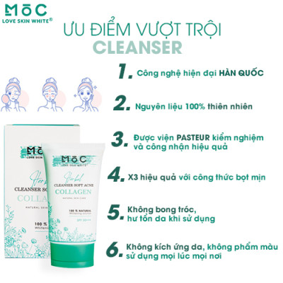 SỮA RỬA MẶT - NGỪA MỤN COLLAGEN - MOC