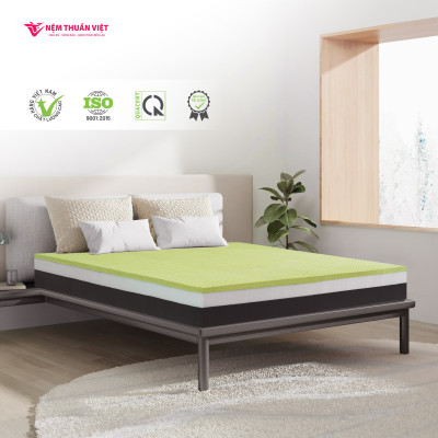 Nệm Foam Latex Thuần Việt Hybrid 20cm - Kết Cấu Đa Tầng, Nâng Đỡ Êm Ái, Bảo Vệ Cột Sống Khỏe, Công Nghệ Trà Xanh Kháng Khuẩn, Khử Mùi
