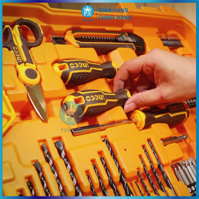 Combo Bộ dụng cụ sữa chữa 165 chi tiết và máy khoan búa HKTHP11651