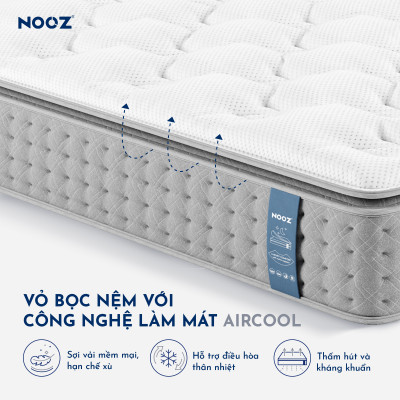 Nệm Foam Hybrid Latex NOOZ Home Goods Mattress Đệm Với Tầng Lò Xo Túi Và Lớp Cao Su Non Thiên Nhiên