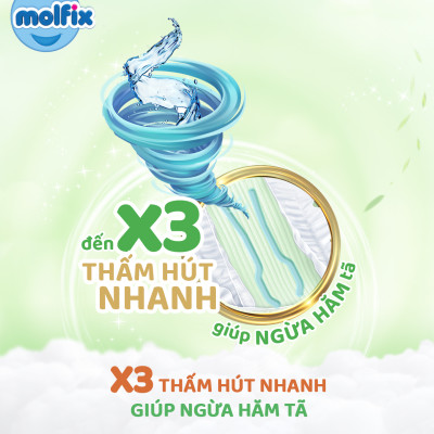 Tã/bỉm dán Molfix Thiên nhiên Jumbo L (9kg - 13kg) - Gói 40+6 miếng