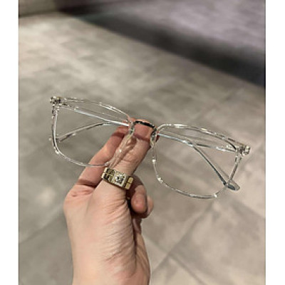 Kính gọng nhựa dẻo trong suốt dáng vuông dễ đeo không kén mặt cho nam nữ