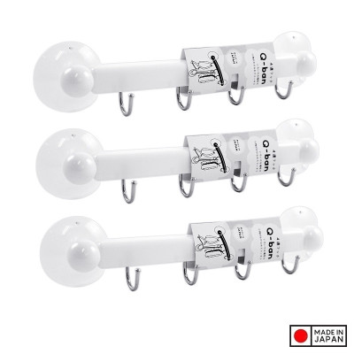 Thanh nhựa 4 móc treo đồ núm hít chân không - New - Hàng Nội Địa Nhật Bản