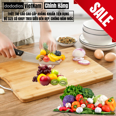 Thớt Tre Kháng Khuẩn Cao Cấp - Có Khuy Treo Chống Nấm Mốc Bền Đẹp Kháng Khuẩn Không Bị Mùn An Toàn Vệ Sinh - Chính hãng dododios