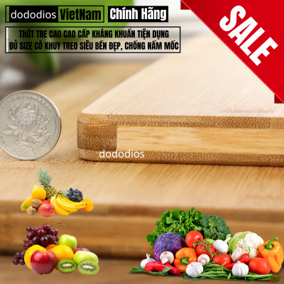 Thớt Tre Kháng Khuẩn Cao Cấp - Có Khuy Treo Chống Nấm Mốc Bền Đẹp Kháng Khuẩn Không Bị Mùn An Toàn Vệ Sinh - Chính hãng dododios