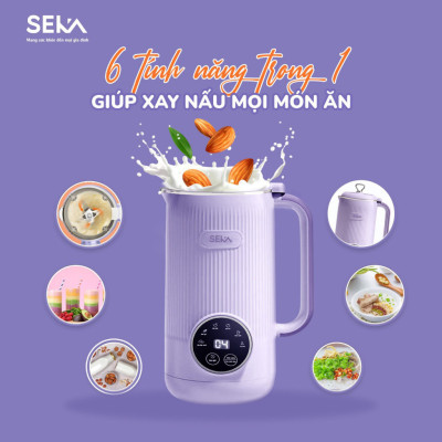 Máy làm sữa hạt mini SEKA SK320 [Tím Nhạt] - 600ml - 600W - 5 chức năng - Hàng chính hãng