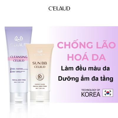 Combo sữa rửa mặt làm sạch sâu và kem chống nắng tối ưu cho da Celaud