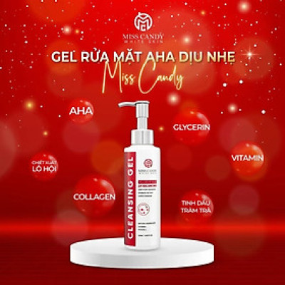 [MISS CANDY] Gel Rửa Mặt Dịu Nhẹ AHA Làm Sạch Sâu CLEANSING GEL MISS CANDY 120ml,Làm Sạch Bụi Bẩn,Giảm Nhờn,Ngừa Mụn & Cân Bằng Độ PH Cho Da - Gia Tuệ House
