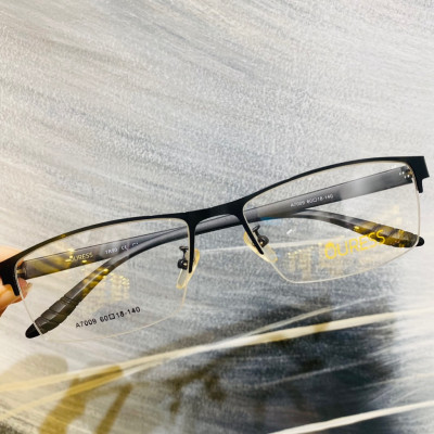 Gọng kính cận A7009 nửa khung hợp kim mắt kính OURESS thời trang nam nữ siêu bền
