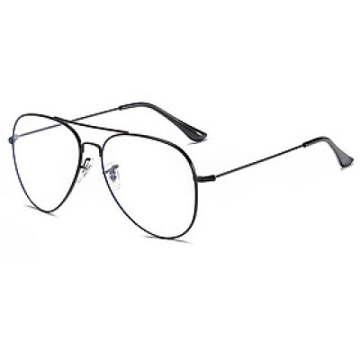Kính mắt thời trang đi đường kim loại đen - Có thể thay mắt cận