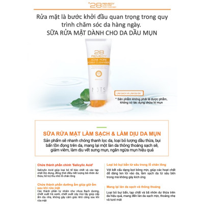 Sữa Rửa Mặt Tạo Bọt Ngăn Ngừa Mụn NoTS 28REMEDY ACNE PORE FOAM CLEANSER 
