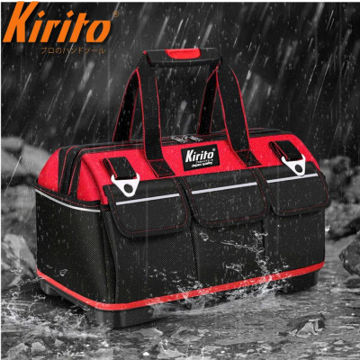 Túi Đựng Đồ Nghề KIRITO 20 inch – Vải 600D Dày 5 Lớp, Đế Nhựa Cứng, Chống Thấm, Nhiều Ngăn màu đỏ
