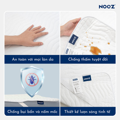 Tấm Lót Bảo Vệ Nệm (Mattress Protector) NOOZ Home Goods Chống Thấm Tuyệt Đối Bề Mặt Kháng Khuẩn Không Gây Kích Ứng Da