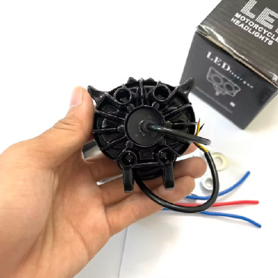 Đèn trợ sáng bi cầu mắt cú cốt vàng pha trắng cho xe máy ôtô