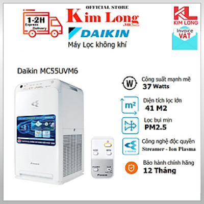 Máy Lọc không khí Daikin MC55UVM6-7 -Diện tích 41m2, Công nghệ Streamer - Hàng chính hãng