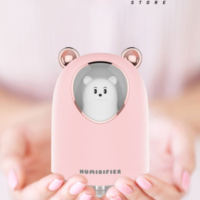 Máy phun sương tạo ẩm Rhino H904 dung tích 300ml, nhỏ gọn, không gây tiếng ồn, tích hợp đèn ngủ RGB nhiều màu - Hàng chính hãng