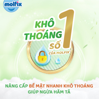Tã/bỉm dán Molfix Thiên nhiên Super Jumbo XL (12kg - 17kg) - Gói 62+2 miếng