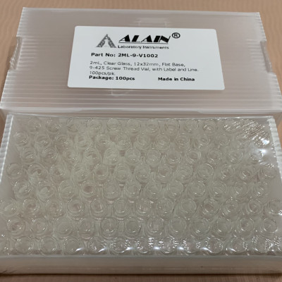 Chai thủy tinh 1,5ml ( 2ml ) + Nắp vặn xanh 9mm, 100 cái hộp, Alain TQ