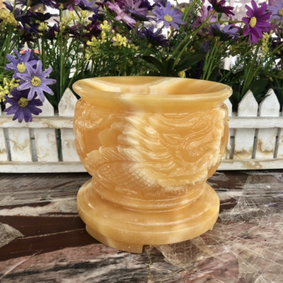 Lư hương, bát hương, bát nhang thờ cúng chạm rồng đá ngọc hoàng long