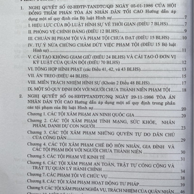 Hệ Thống Các Nghị Quyết Của Hội Đồng Thẩm Phán, TANDTC Về Hình Sự và Tố Tụng Hình Sự Từ năm 1986 đến 2023