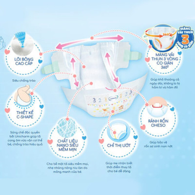 Combo 2 Gói Tã Dán Cao Cấp Moony Nhật Bản L54 (54 Miếng )