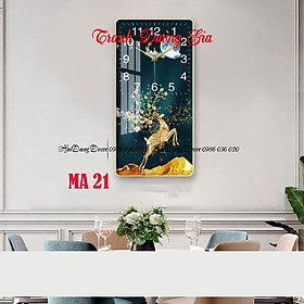 Tranh đồng hồ treo tường trang trí nhà cửa {giá xưởng} kim trôi - Tặng pin và đinh treo
