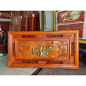 Tranh treo tường mừng thọ bằng gỗ hương đỏ kt 67×127×4cm
