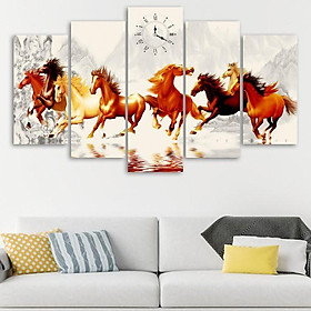 Tranh treo tường đồng hồ mã đáo thành công decor trang trí phòng khách & phòng ngủ khung gỗ cao cấp tặng kèm đinh 3 chân