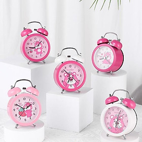 Đồng hồ báo thức bằng kim loại họa tiết Gấu dâu dễ thương (kèm hộp đựng siêu xinh)