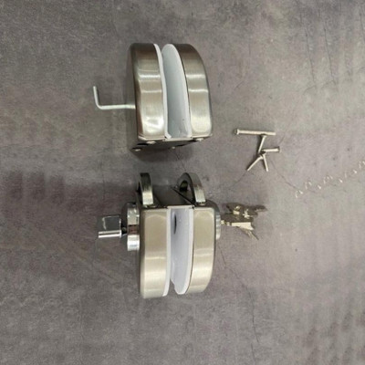 Khóa Bán Nguyệt Inox Cho Cửa Kính Cường Lực Hiện Đại, Kính Thường, Lắp Đặt Không Phải Khoan Cắt Kính, Nhanh Chóng. Taky home 3205