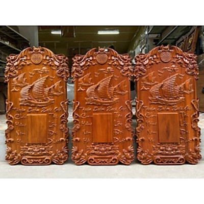 Đốc lịch treo tường trạm khắc thuận buồm xuôi gió kt 37×67×4cm
