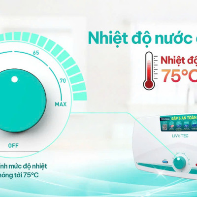 Bình nước nóng 30L Livotec LWH-ID30 5 cấp an toàn - Miễn phí vận chuyển toàn quốc - Bảo hành 24 tháng - Hàng chính hãng
