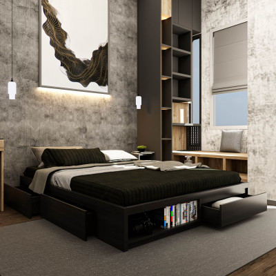 [Happy Home Furniture] OLA, Giường ngủ 3 ngăn kéo, GNG_097, GNG_098, GNG_099, GNG_100