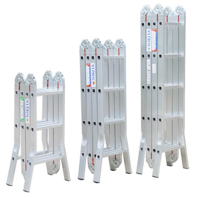 Thang nhôm gấp 4 khúc Nikita Nik44a chân choãi