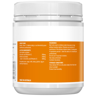 Vitamin C Úc Healthy Care Vitamin C 500mg Chewable giúp tăng sức đề kháng, sản xuất collagen, nhanh lành vết thương, chống oxy hóa, ngăn ngừa ung thư, hỗ trợ hấp thụ sắt - QuaTangMe Extaste